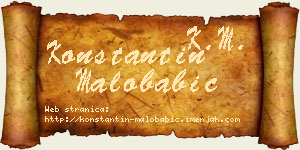 Konstantin Malobabić vizit kartica